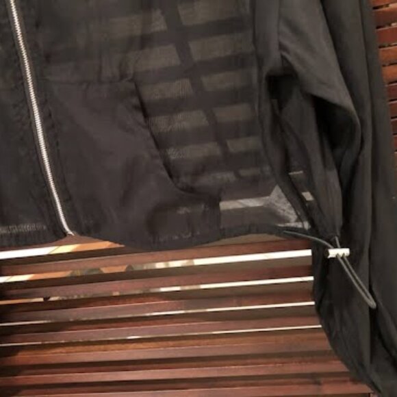 SOLD Black Illusion Silky Hoodie Jacket Size S - Picture 3 of 6